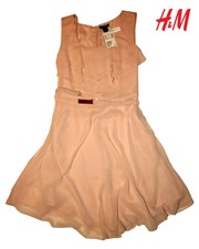 Новое женское платье H&M, полиэстер, цвет: персик, размер 48-50