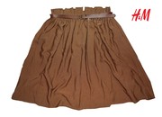 Новая женская юбка плиссе H&M, полиэстер, цвет: коричневый, размер 46